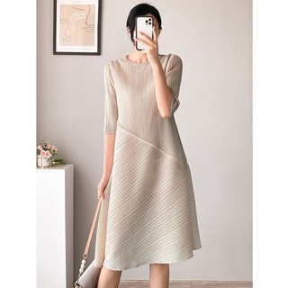 Đầm Dáng Chữ a Xếp Ly Tay Lửng Thời Trang Xuân Hè Hàng Mới Dành Cho Bạn Nữ