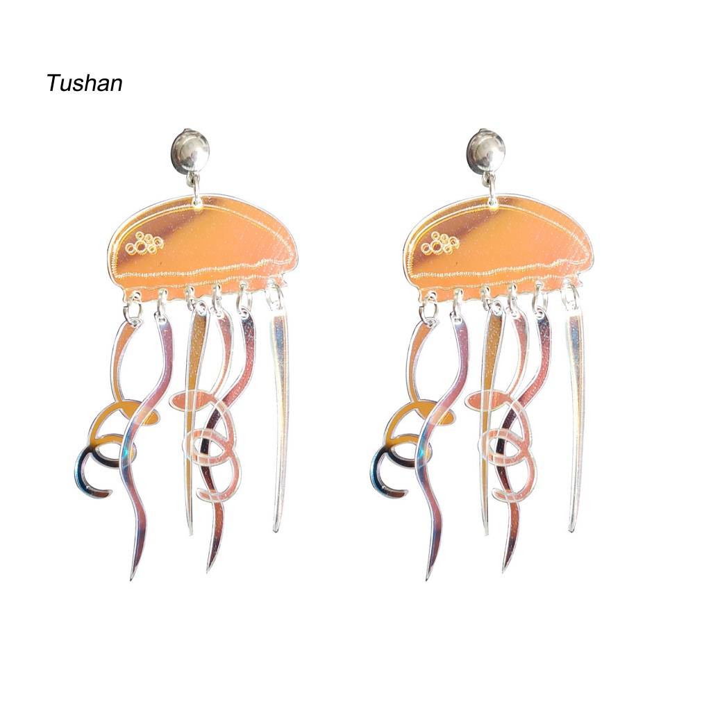 1 Đôi Bông Tai Hình Sứa Hoạt Hình Bằng Acrylic Cho Nữ