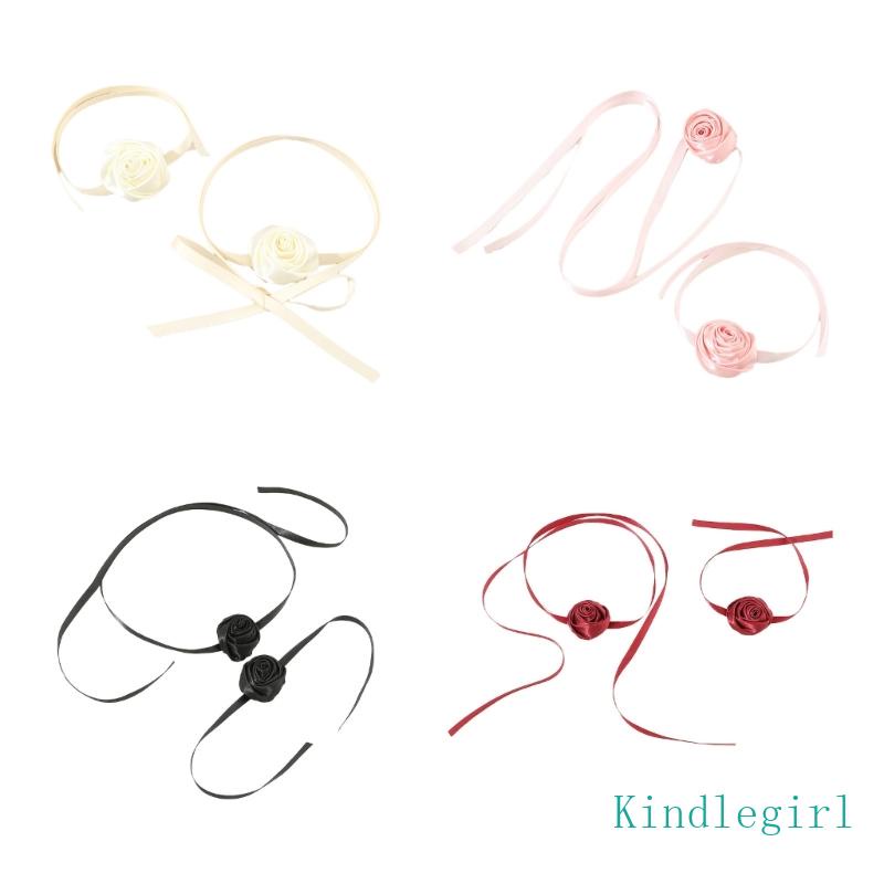 Vòng Cổ / Vòng Tay Vải Đính Hoa Hồng Dành Cho Cô Dâu