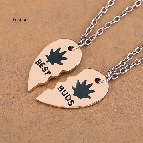 Set 2 Vòng cổ Tình Bạn Mặt Hình Lá / Trái Tim Dễ Thương