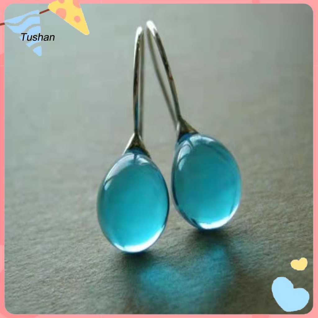 1 Đôi Bông Tai Hình Oval Đính Đá Lâu Trôi Dành Cho Nữ