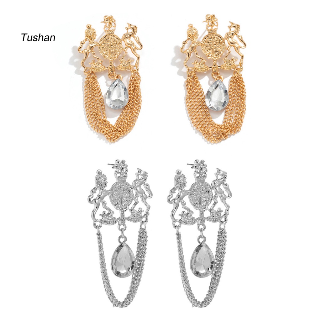 1 Cặp Bông Tai Đính Đá Sáng Bóng Phong Cách Cổ Điển Thời Trang Dành Cho Nữ