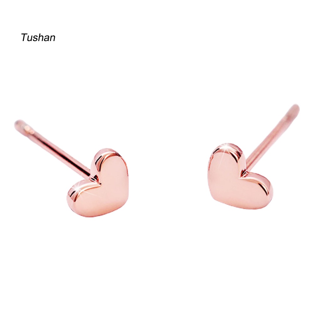 1 Đôi Bông Tai Hình Trái Tim Thiết Kế Thanh Lịch