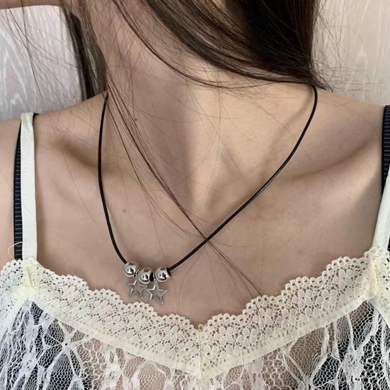 Set 2 Vòng cổ Chuỗi Hạt Bằng Thép Đa Năng Thời Trang
