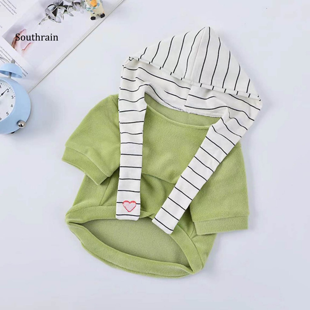 Áo Hoodie Họa Tiết Kẻ Sọc Mềm Mại Giữ Ấm Mùa Thu Cho Cún Cưng