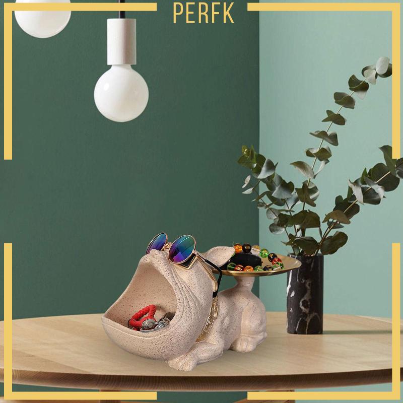 [Perfk] Khay Đựng Trái Cây / Đồ Dùng Hình Tượng Cún Bằng Nhựa Resin Điêu Khắc