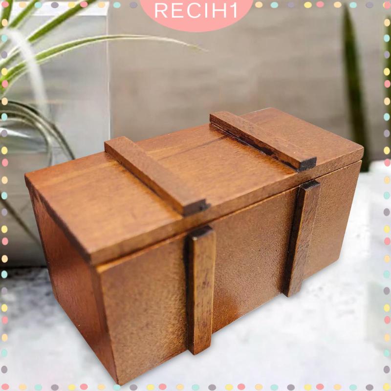 [Recih] Mô Hình Hộp Kho Báu Mini Bằng Gỗ Cổ Điển 1: 12 Trang Trí Nhà Búp Bê