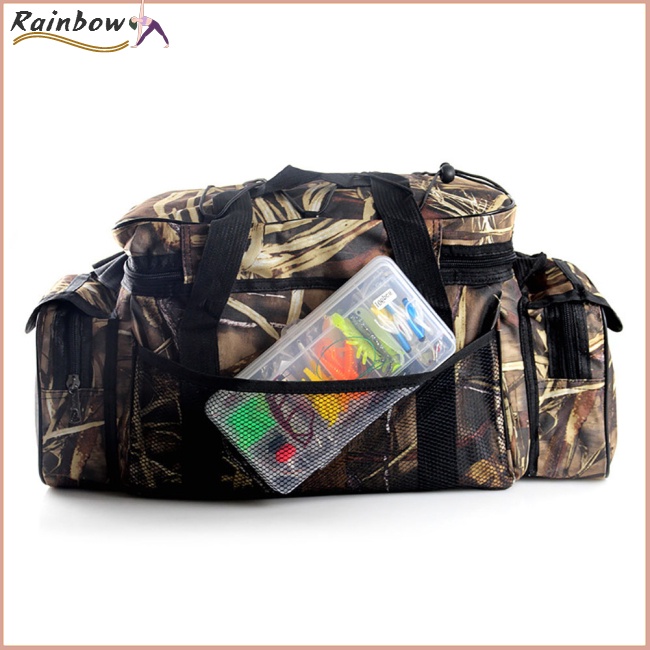 Túi Đựng Dụng Cụ Câu Cá Đa Năng Sức Chứa Lớn Bằng Vải Oxford Họa Tiết Rằn Ri