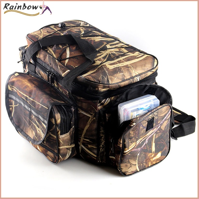 Túi Đựng Dụng Cụ Câu Cá Đa Năng Sức Chứa Lớn Bằng Vải Oxford Họa Tiết Rằn Ri