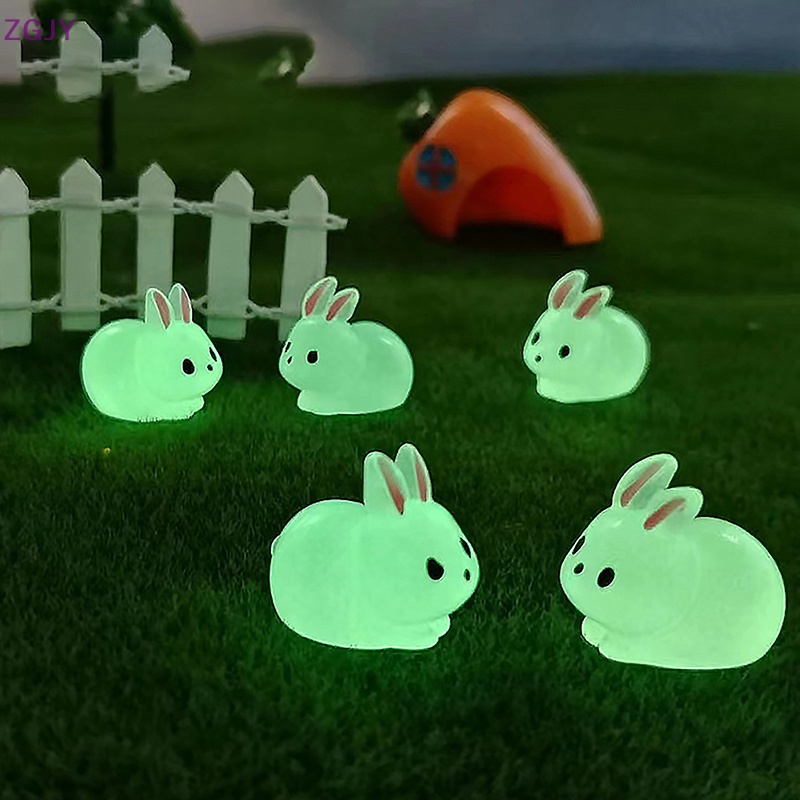 Mô Hình Thỏ Mini Phát Sáng Trong Bóng Tối Bằng Nhựa Resin Mới