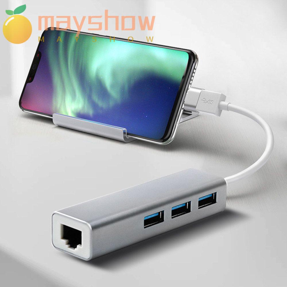 Cáp Chuyển Đổi Mạng Tốc Độ Cao 10 / 100 / 1000M Giao Diện RJ45 3 Cổng USB 3.0
