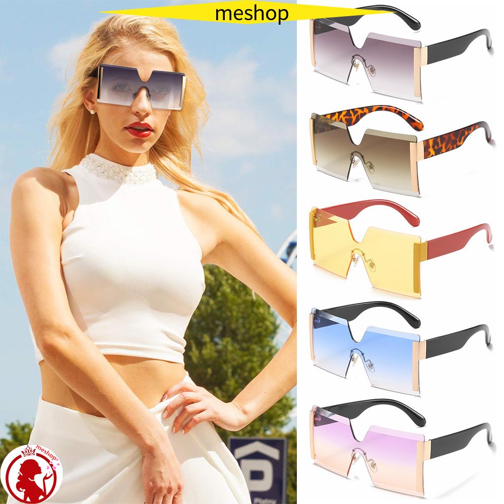 Kính Mát Hình Vuông Oversized Không Gọng Màu Sắc Kẹo Ngọt Chống Tia UV400 Cho Nữ