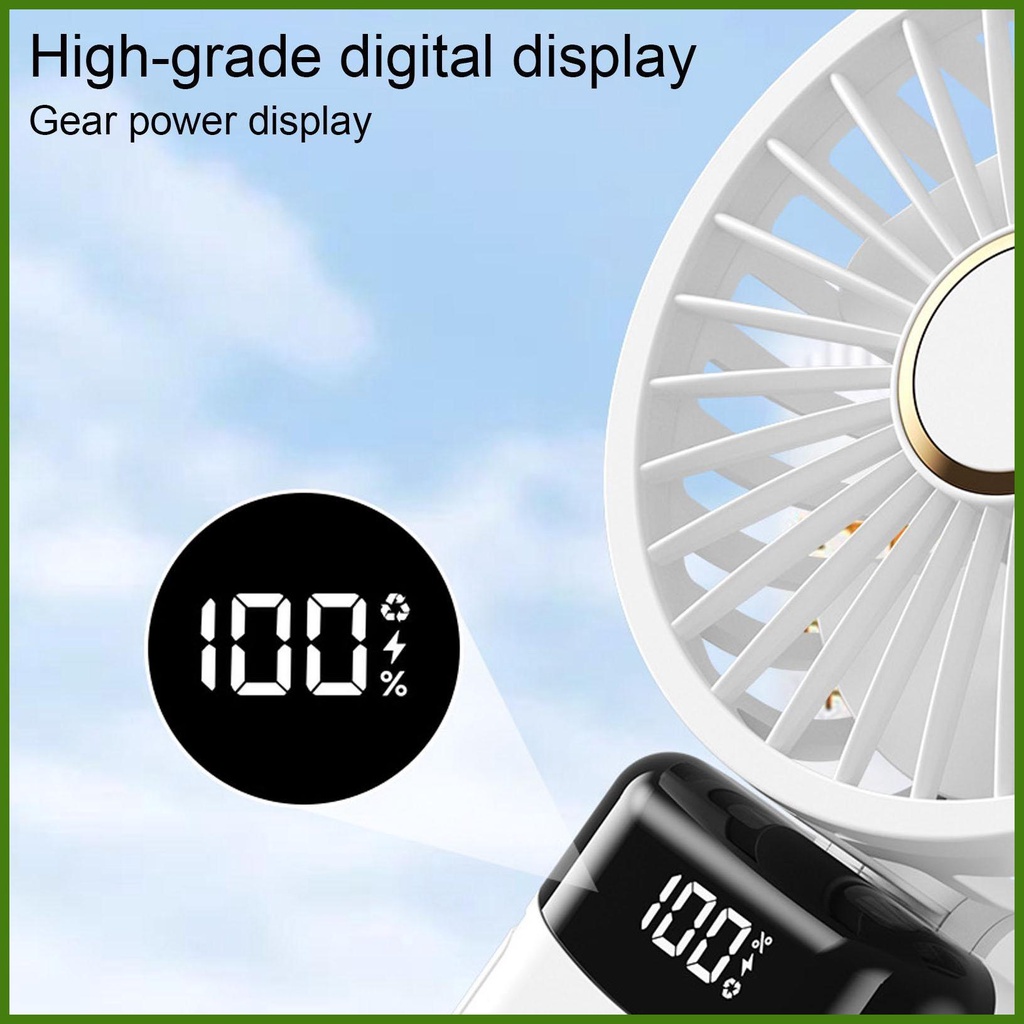 Quạt Mini Cầm Tay Xoay 180 Độ Kèm Dây Đeo USB Tiện Dụng Cho Mùa Hè