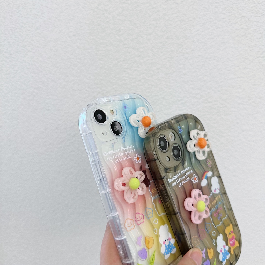 Ốp Điện Thoại TPU Dẻo Trong Suốt Họa Tiết Hoa Nhỏ Xinh Chống Sốc Cho iPhone 13 12 11 Pro Max 14 Plus