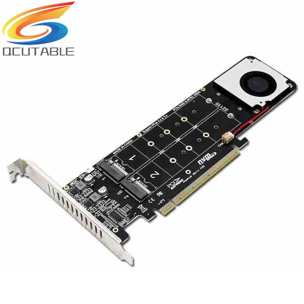 Card Chuyển Đổi 4Disk NVME Raid PCI-E4.0X16 Hai Mặt Cho 2230 / 2242 / 2260 / 2280mm