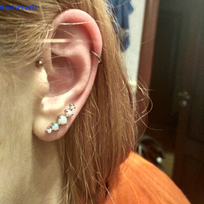 1 Khuyên Xỏ Sụn Tai / Cơ Thể Đính Đá Opal Nhiều Màu Thời Trang Cho Nữ Mới