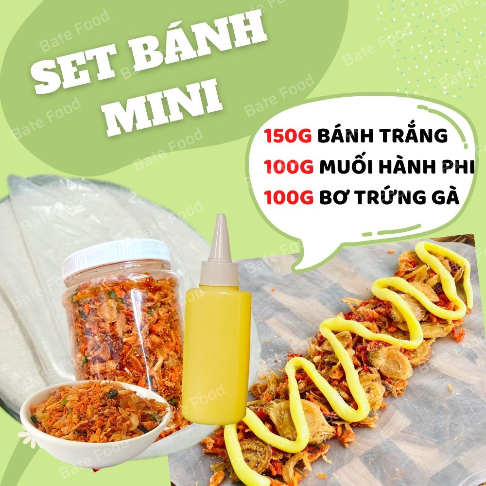 Set Bánh Tráng Phơi Sương Tây Ninh❗FREESHIP❗Siêu Khủng 1,2Kg 500g Bánh Trắng,400g Muối Tép Hành Phi,300g Bơ