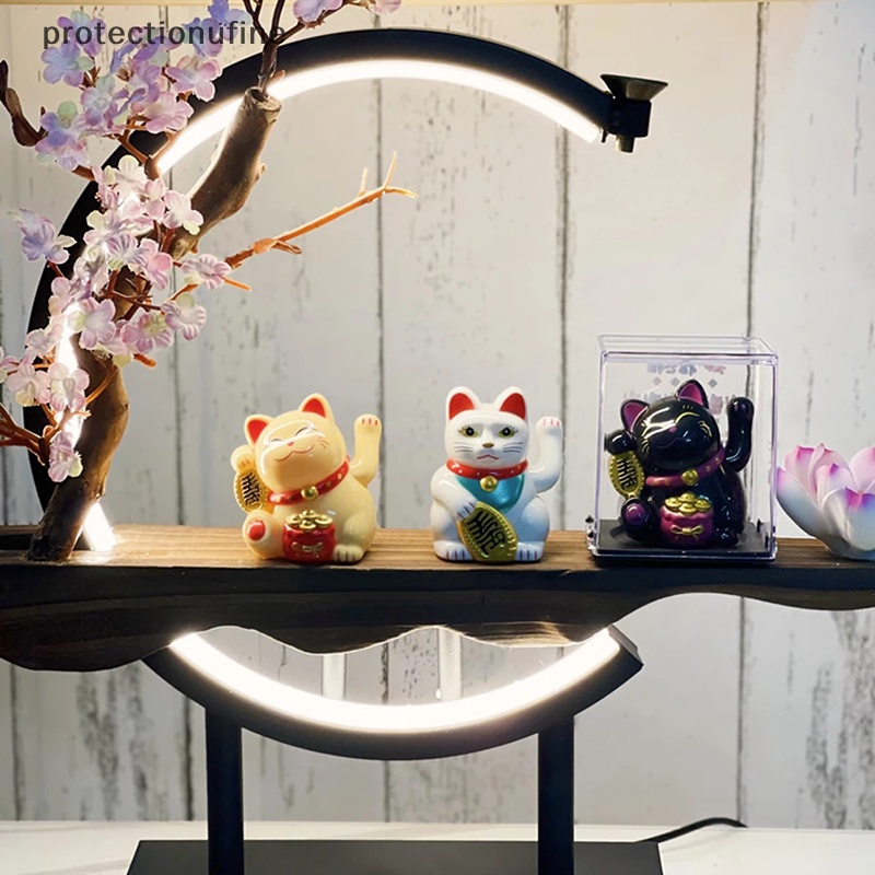 1 Chú Mèo May Mắn Mini Sử Dụng Năng Lượng Mặt Trời Trang Trí Xe Hơi PR3VN