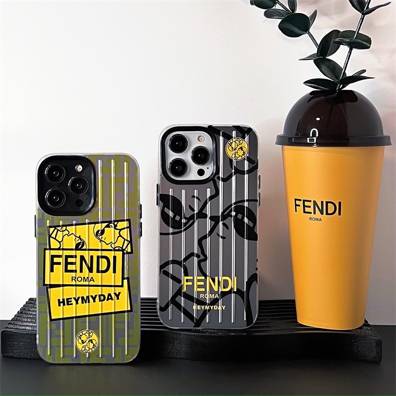 Ốp Điện Thoại TPU Mềm Trong Suốt Chống Sốc Mạ Điện Họa Tiết FENDI Cho iphone 14 13 12 11 Pro Max