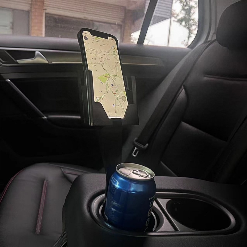 Giá Đỡ Điện Thoại / Chai Nước Bằng Nhựa Màu Đen Tiện Dụng Cho Xe Hơi
