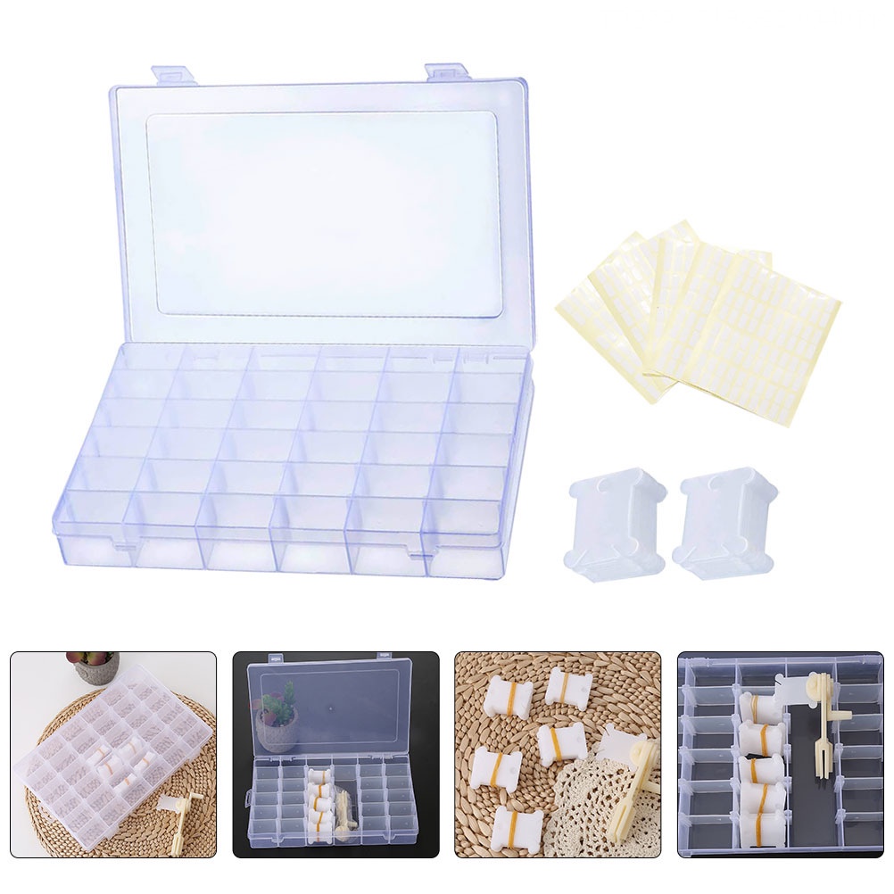 Hộp Đựng Cuộn Chỉ Thêu Bằng Nhựa Trong Suốt Kích Thước 27.8X19X4.5CM
