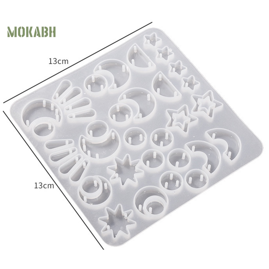 [Mới] Khuôn Làm Bông Tai Epoxy Hình Học / Ngôi Sao / Mặt Trăng Chống Dính Dễ Dàng Sử Dụng DIY