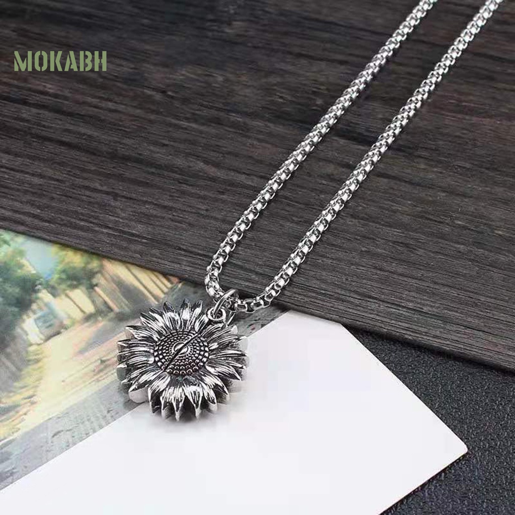 [Mới] Vòng cổ Mặt Khắc Hình Hoa Hướng Dương Mở Chắc Chắn Sáng Tạo Bằng Hợp Kim Cho Nữ