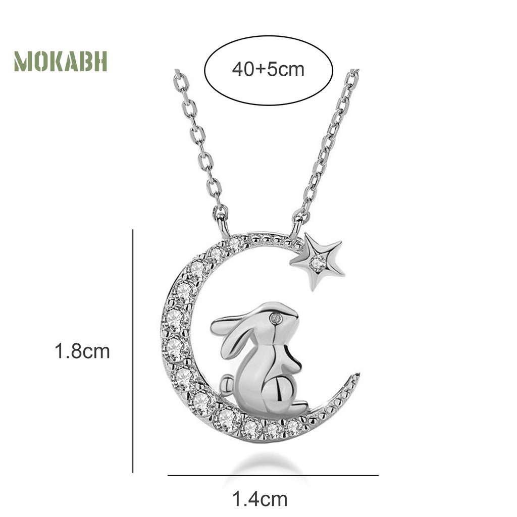 [Mới] Vòng cổ Mặt Hình Thỏ Ngôi Sao Mặt Trăng Đính Đá Không Gây Dị Ứng Thanh Lịch Thời Trang Cho Nữ