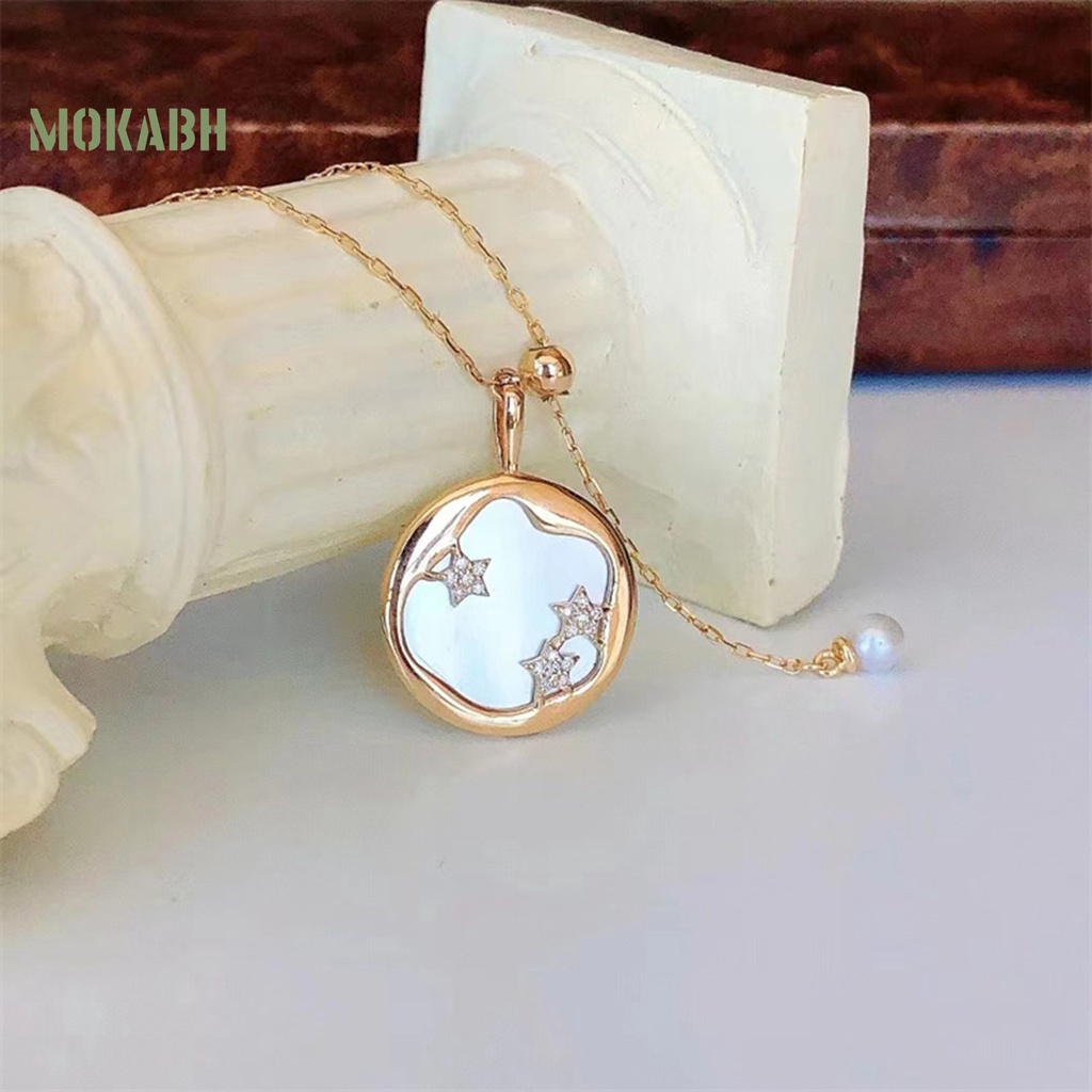 Vòng cổ Mặt Tròn Đính Ngọc Trai Nhân Tạo Thời Trang Dành Cho Nữ