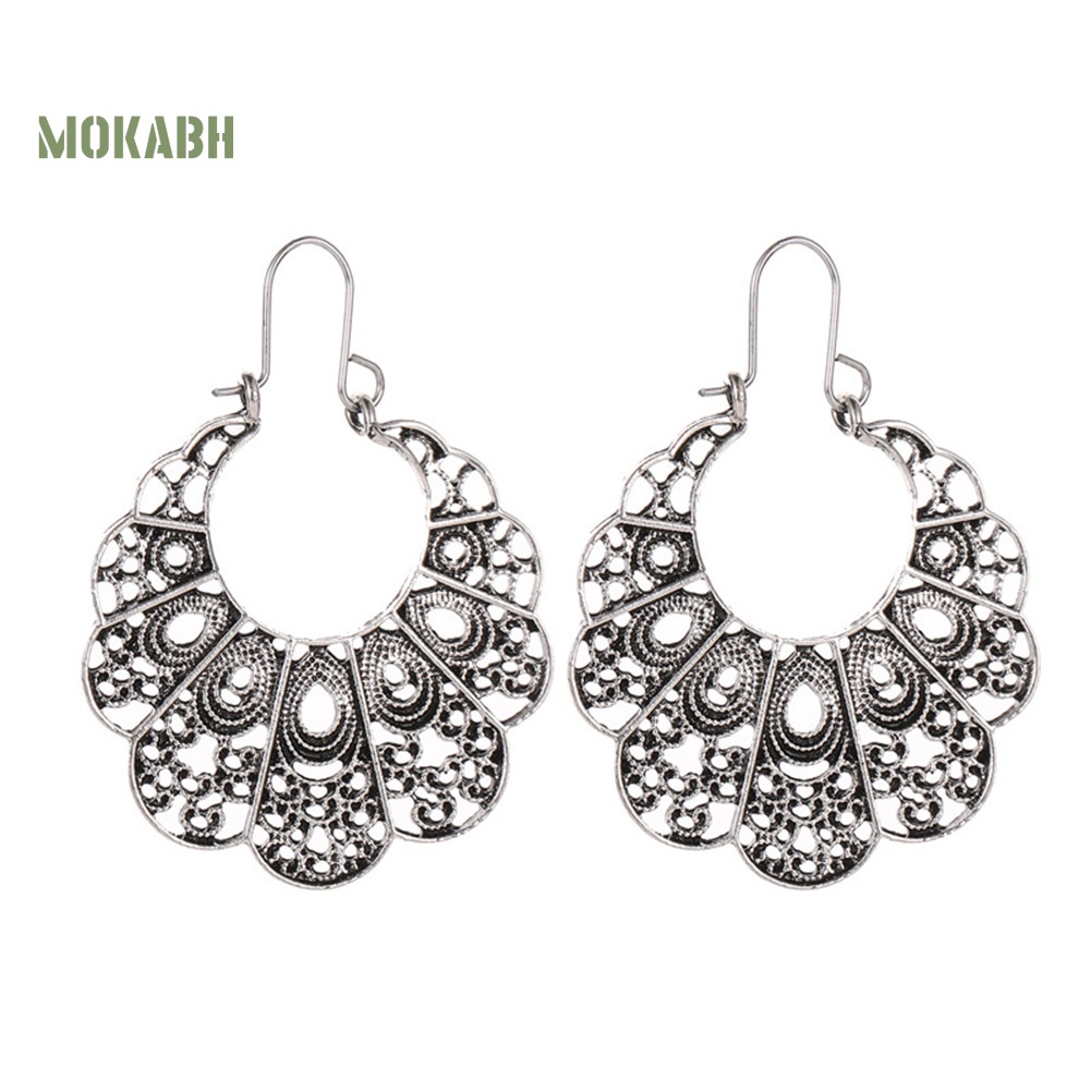 Bông Tai Hình Tròn Thiết Kế Đục Lỗ Phong Cách Cổ Điển Thời Trang Cho Nữ