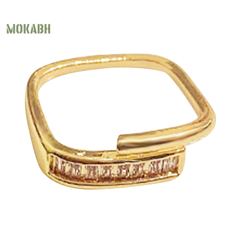 Nhẫn Đeo Tay Hai Lớp Bằng Đồng Sáng Bóng Phong Cách Hàn Quốc Cho Nữ