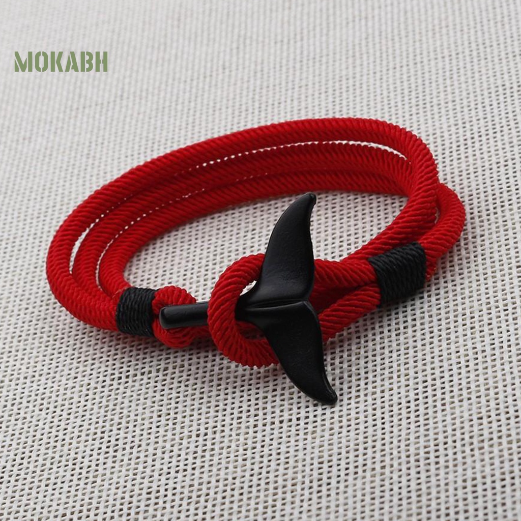 Vòng Tay Dây Thừng Nhiều Lớp Mặt Hình Cá Mập Có Thể Điều Chỉnh Cho Cặp Đôi