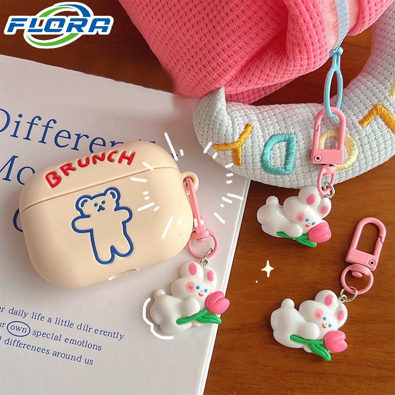 Móc Khóa Hình Thỏ Và Hoa Tulip Dễ Thương