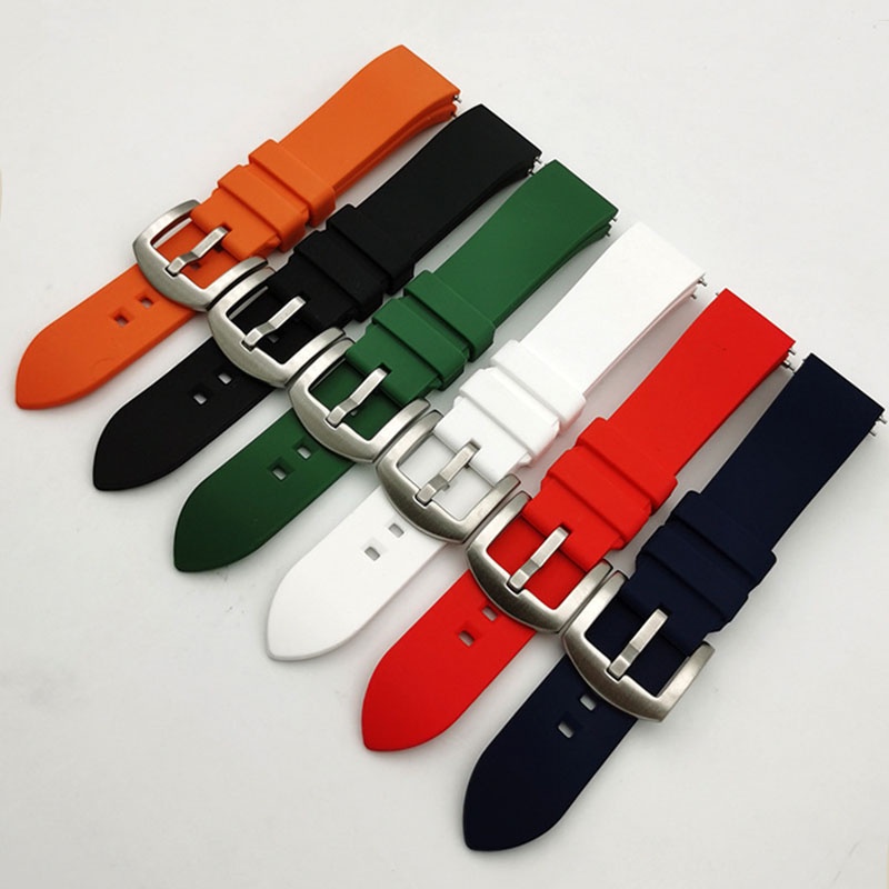 Dây Đeo Đồng Hồ Bằng Silicone Mềm 18mm 19mm 20mm 21mm 22mm 24mm Cho Rolex