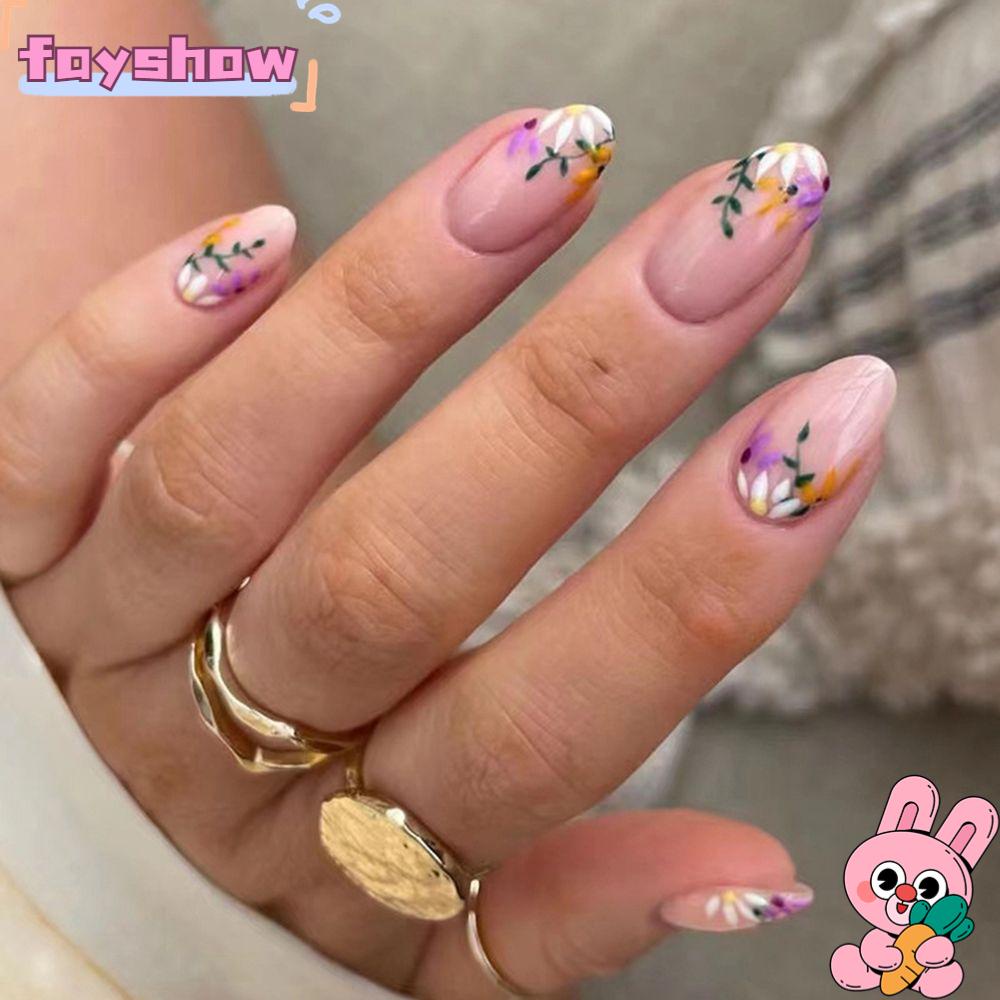 Hộp 24 Móng Tay Giả Ngắn Elip Chất Lượng Cao