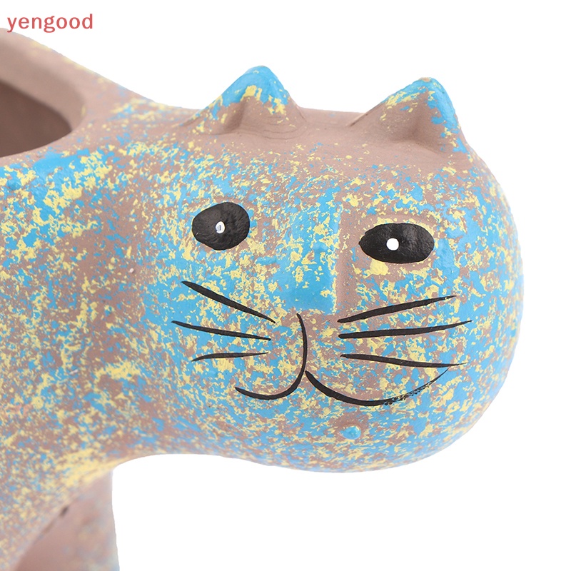 1 Chậu Hoa Sứ Hình Mèo Hoạt Hình Đáng Yêu