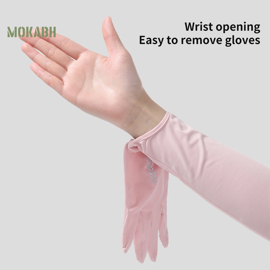 2 Găng Tay Dài 58cm Bằng Lụa Lạnh Thoáng Khí Chống Nắng Chống Trượt Có Thể Điều Chỉnh Kích Thước