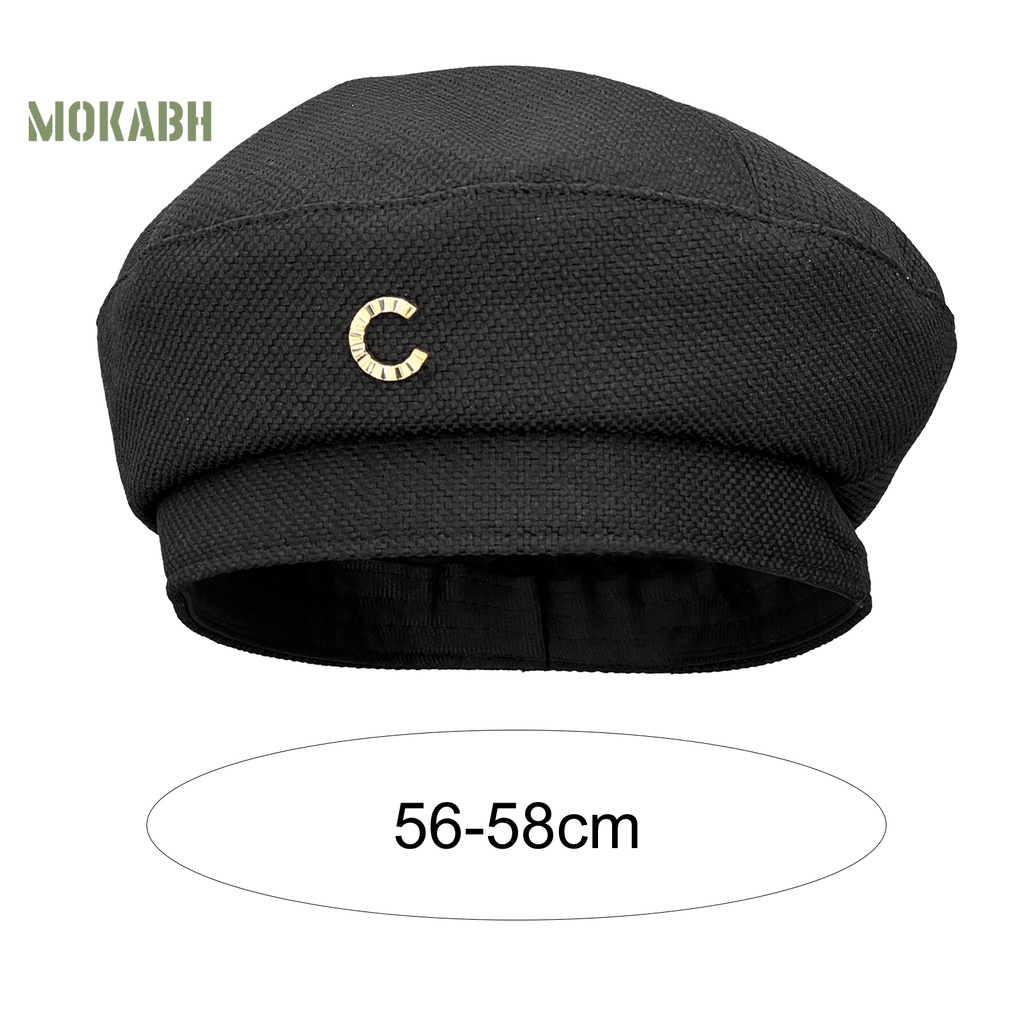 [Mok Abh] Mũ Beret Dệt Kim Polyester Không Vành Dễ Phối Đồ Thời Trang Thường Ngày Cho Nữ