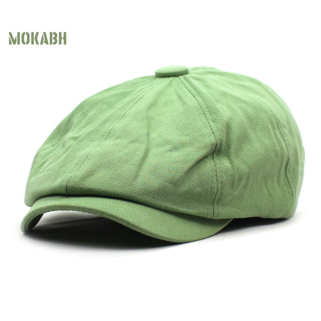 [Mok Abh] Mũ Lưỡi Trai Màu Trơn Co Giãn Phong Cách Vintage Có Thể Điều Chỉnh Kích Thước