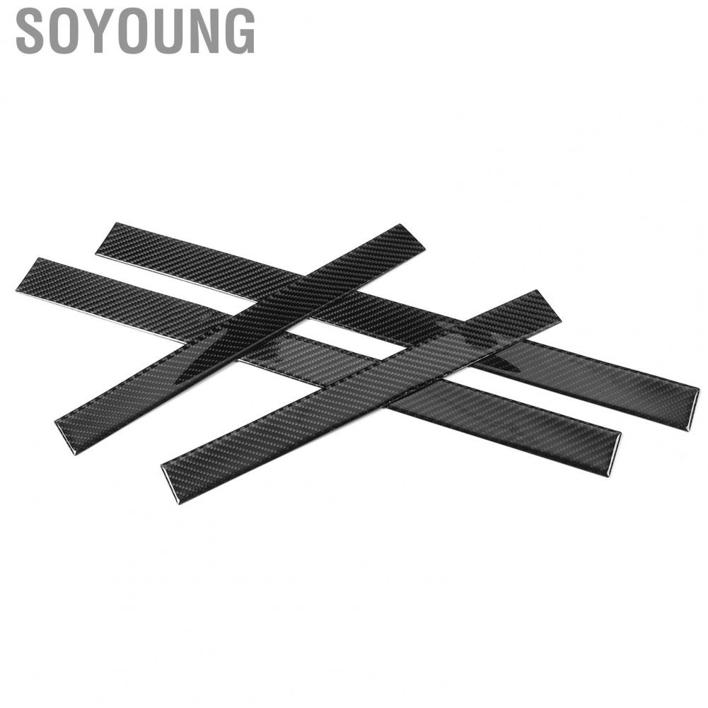 Soyoung Scuff  Protector Door Sill Cover 4Pcs Carbon Fiber Type Maintain Fit for Honda CRV 2016‑2019