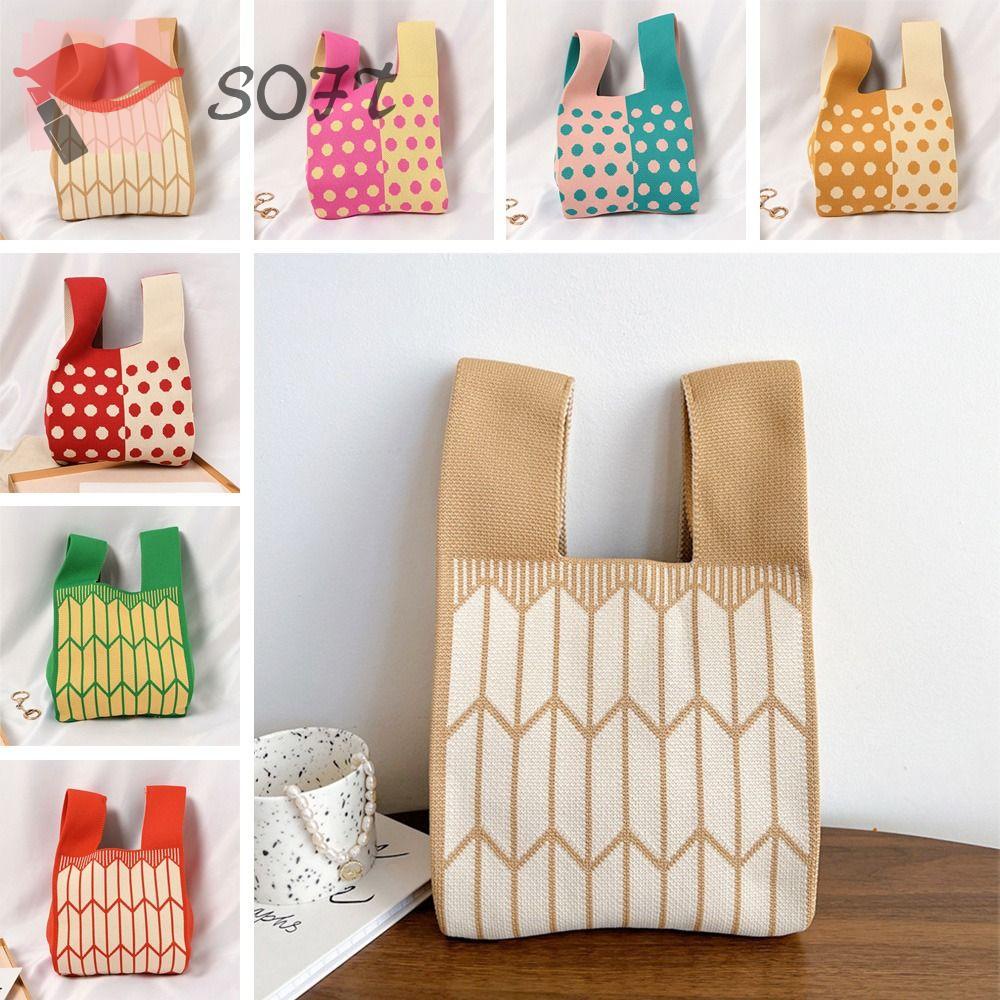 Túi Xách Đeo Vai Mini Đan Len Thiết Kế Thắt Nút Thời Trang Cho Nữ