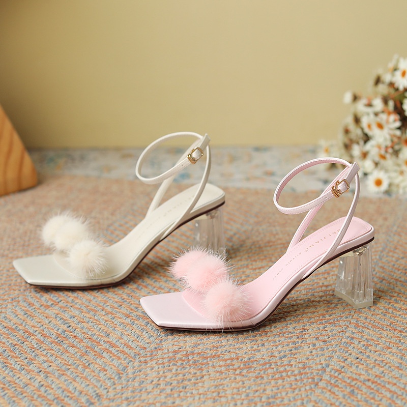 BEIJIANI Giày Sandal Cao Gót 7.5cm Quai Trong Suốt Thời Trang Mùa Hè Dành Cho Nữ