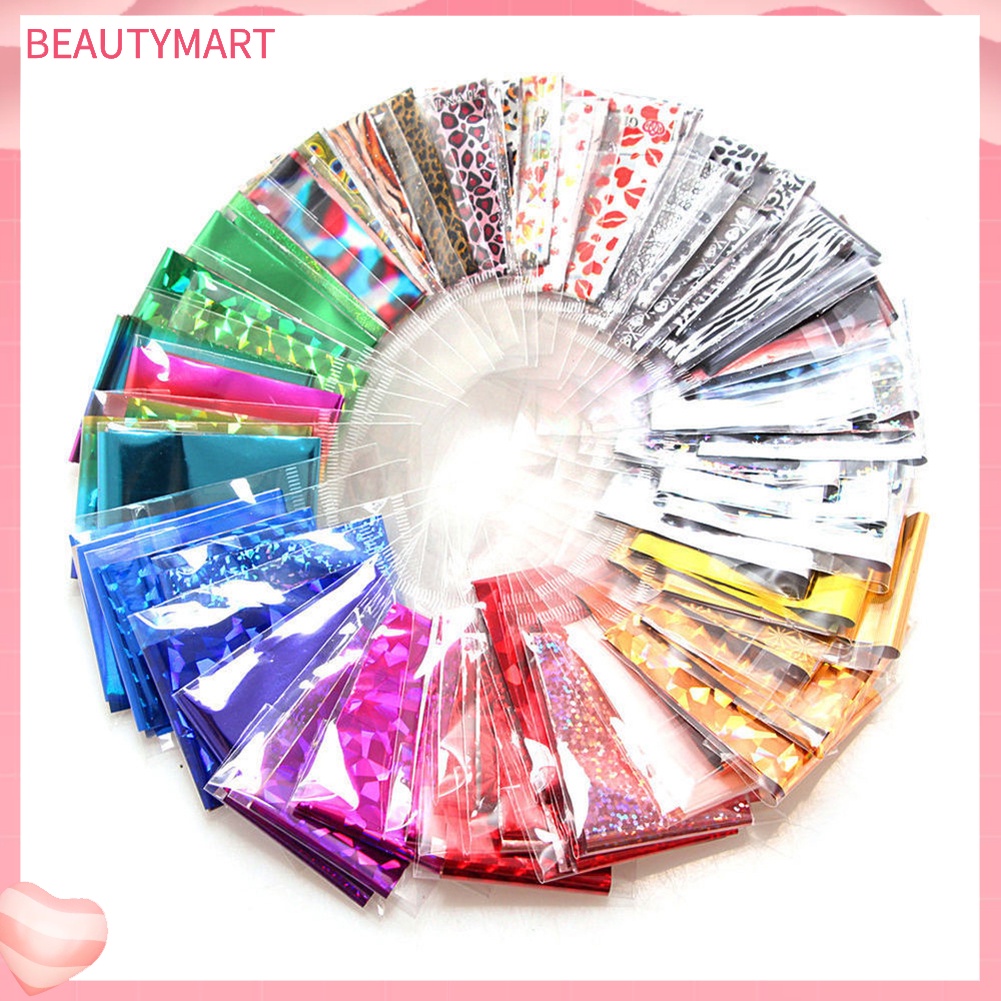 Bộ 20 Miếng Dán Lá Nhôm Trang Trí Móng Tay Nghệ Thuật DIY