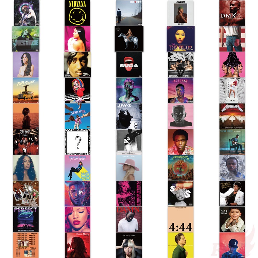 Bộ 100 Cái ❉ ♬ Miếng Dán Trang Trí Album Nhạc Độc Đáo Sáng Tạo ❉ Miếng Dán Đề Can Họa Tiết Doodle Chống Thấm Nước Độc Đáo Thời Trang DIY