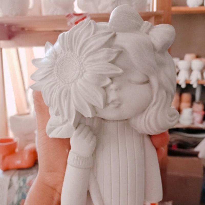 Bộ 3 Khuôn Làm Giá Đỡ Bút Hình Chậu Hoa Bằng Nhựa Epoxy Độc Đáo Trang Trí Nhà Cửa DIY