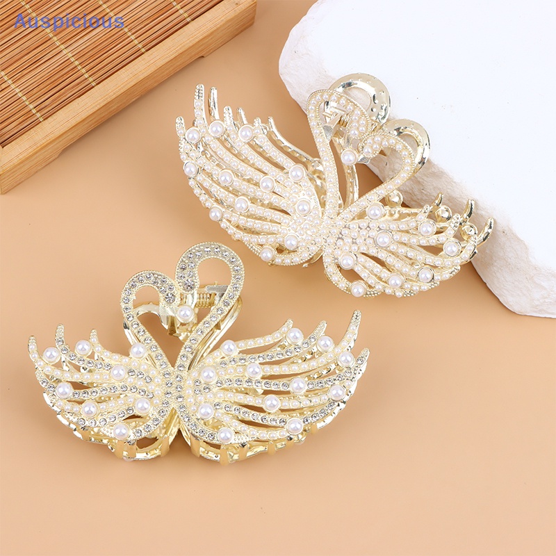 Kẹp Tóc Hình Cá Mập Đính Đá Ngọc Trai Thời Trang Cho Nữ