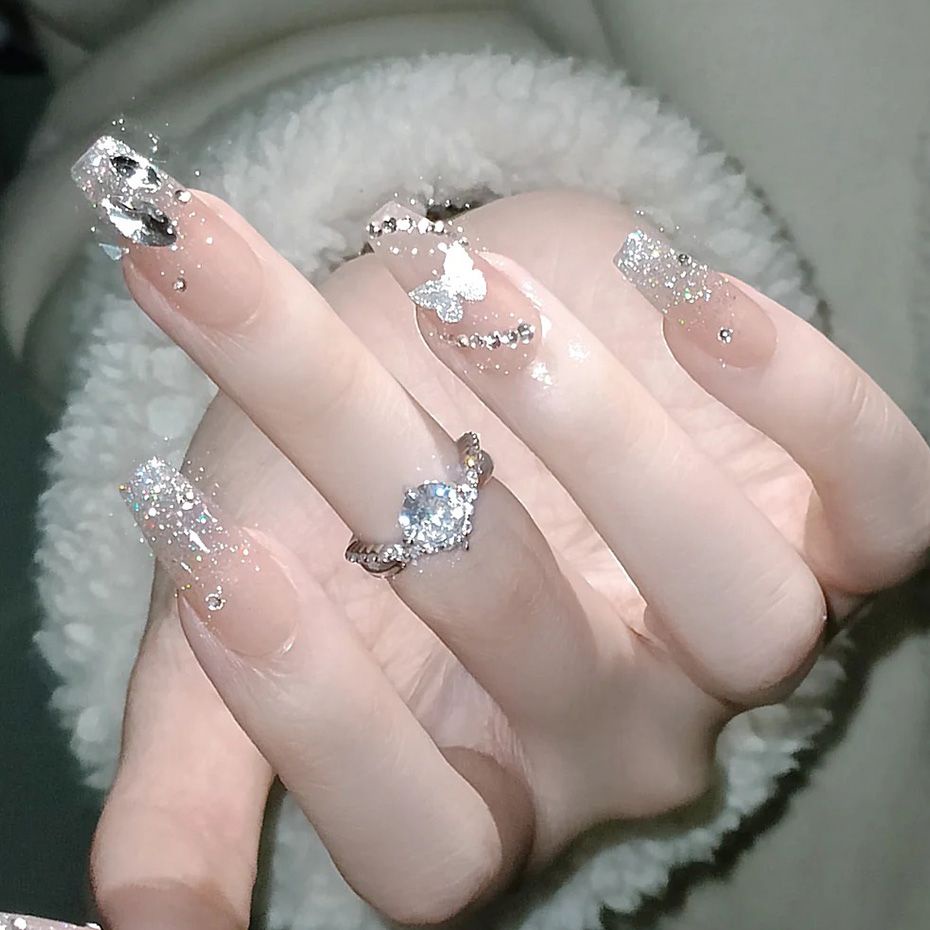 Miếng dán trang trí móng tay STZPRONAIL lấp lánh thời trang mùa hè