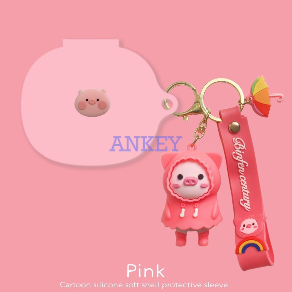 For Anker Soundcore R50i P20i P3 Note 3 3S Earphone Silicone Case Black Panda Earbuds Soft Protective Headphone Cover Headset Skin with Pendant