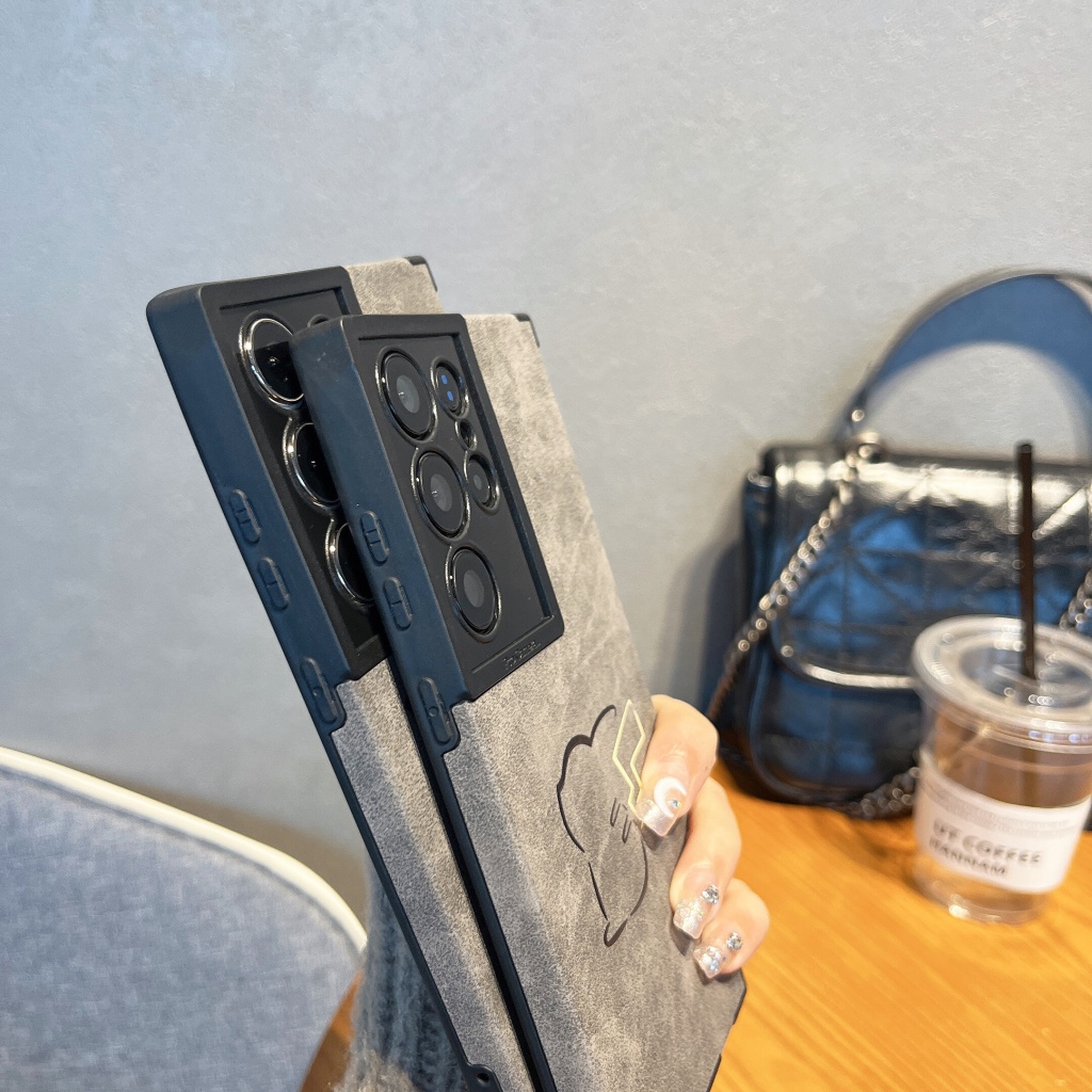 Ốp Samsung Galaxy S23 Ultra S22 Ultra Điện Thoại Da Lộn Họa Tiết Pikachu Có Ngăn Đựng camera Và Dây Đeo Cho