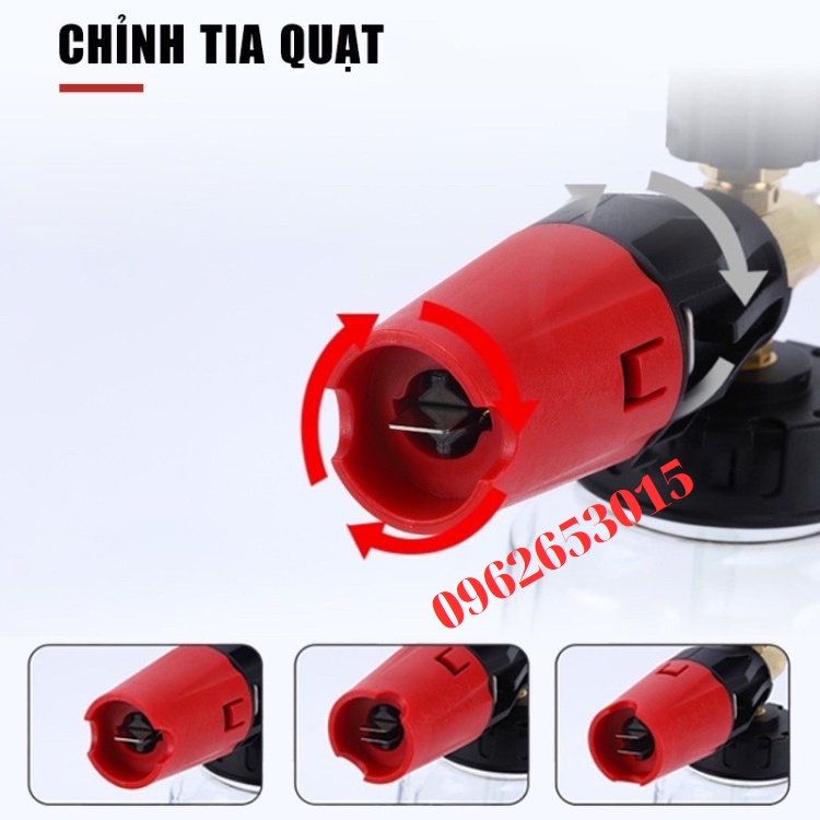 Bộ súng xịt bọt tuyết rửa xe dung tích 1L lắp máy rửa xe áp lực cao, phụ kiện máy rửa xe